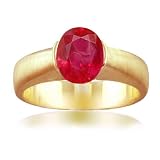 18K Yellow Gold Burmese Ruby Solitaire Ring - 3.25 Ct.