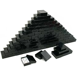 100 Black Pendant Charm Cotton Gift Boxes Jewelry 3.25"