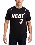 NBA Men's Miami Heat Dwyane Wade #3 Name & Number Tee (Black, Large)