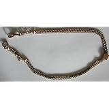 #726 Antique Fancy Engraved Gold Filled Double Slide Pocket Watch Chain w Small Spring Ring by Unknown