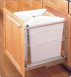 Rev-A-Shelf premiere recycle center, three 6.25 gallon containers and one canvas bag, white