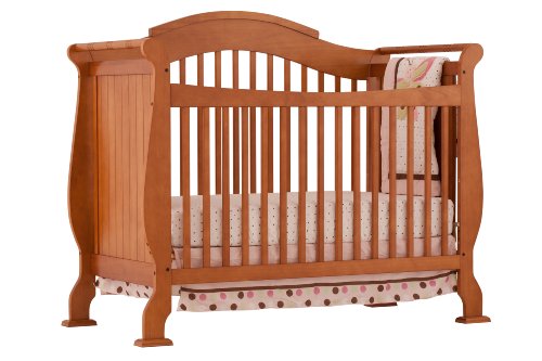 Stork Craft Valentia Fixed Side Convertible Crib, Oak