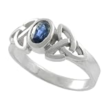 Sterling Silver Celtic Knot Sapphire Fashion Ring