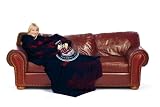 MLB Minnesota Twins Adult Comfy Throw, Officially Licensed Blanket with Sleeves by Northwest "Smoke" Design
