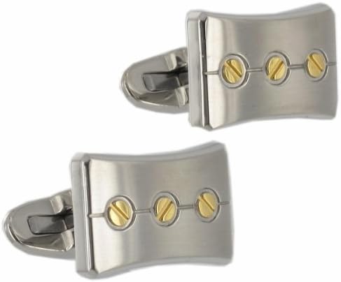 Rochet Roma Stainless Steel Two Tone Screw Design Cufflinks