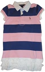 Girl's Ralph Lauren Polo Dress Pink with Blue Stripes