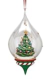 IMAGE OF Reed & Barton European Glass Blown Christmas Tree Globe Ornament, Height 7.0
