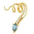14K Yellow Gold Aquamarine and Diamond Pendant