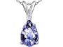 1.03 cttw Genuine Tanzanite and Diamond Pendant in 14 kt White Gold