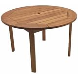 Patio Outdoor Table - Milano Round Table - Eucalyptus Wood - Wood Finish - INT-BT-365
