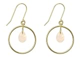 10k Yellow Gold, October Birthstone, Synthetic Opal Briolette Dangle Earrings