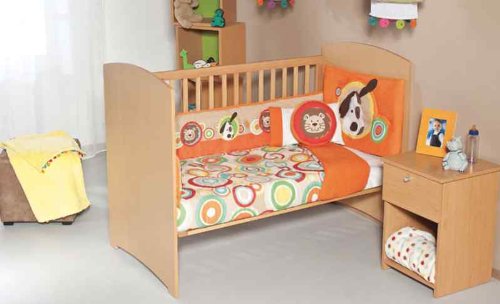 Baby Boy Little Dog Lion Orange Crib Bedding Set 6 Pcs