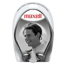 Maxell 190329S Stereo Line Neckband Head Buds (Silver)