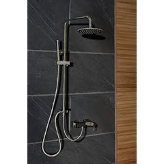 Massage Shower Dusche / Duschwand / Duschpaneel mit Handbrause und Duschkopf - Duscharmatur, Komplettdusche / Duschsystem mit Regendusche, Brauseschlauch, Duschs�ule Armaturen Chrom, Duscharmaturen mit Duschstange-Brause ohne Mischbatterie