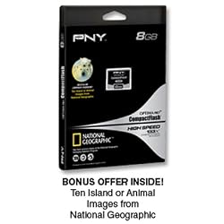 PNY Optima Pro 8 GB 133x CompactFlash Memory Card P-CF8GB-133W-DVDC
