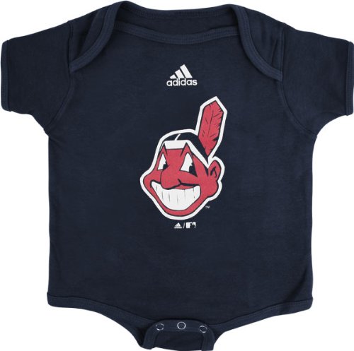 Cleveland Indians Navy adidas Team Logo Newborn/Infant Creeper