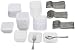 Mozaik Appetizer Set, White (32 Plates, 16 Bowls, 32 Forks, 16 Spoons), 96-Piece Set