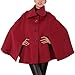 Jessie G. Women's Asymmetrical Collar Wool Cape - Oxblood S/M