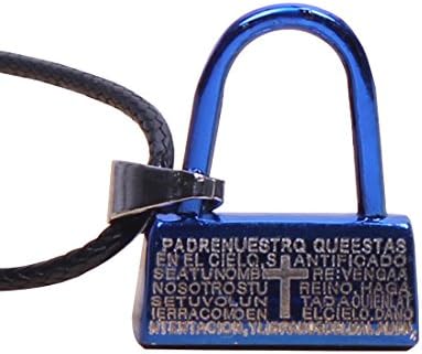 Titanium Stainless Steel " Blue Lock " Pendant with 20" Necklace In Charms Jewelry Shop