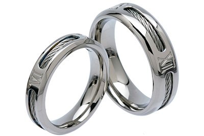Titanium Ring with Roman Numeral Engraving