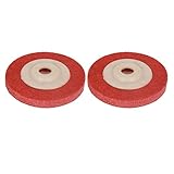 uxcell 研磨用ファイバーホイール　100mm直径　レッド　ナイロン　ポリッシュ　フェルト　研磨　2個入　ホイール