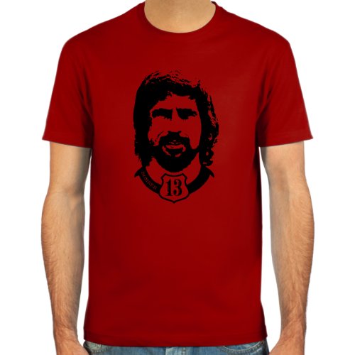 T-Shirt Gerd Müller ::: Farbauswahl: skyblue, sand, weiß oder deepred ::: Größen: S-XL ::: Fußball-Kult