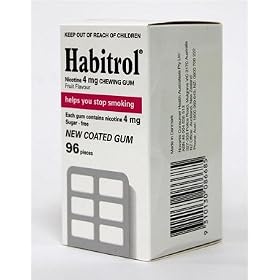 Habitrol Nicotine Quit Smoking Gum, 4mg, Fruit flavor coated gum. 96 pieces per box