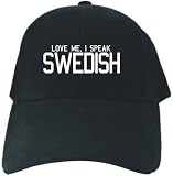 CAPS BLACK EMBROIDERY  LOVE ME , I SPEAK SWEDISH 