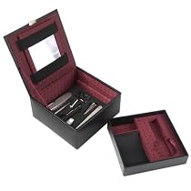 Wolf Designs Men's Black Jewel Case and Grooming Set #384402
