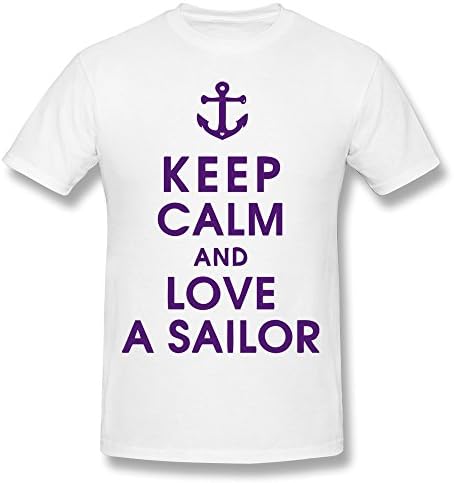PTCY Men's Custom Tshirt Geek Keep Calm Love Sailor M White