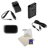 Battery Charger + Standard Battery + USB Cable + Screen Protector + Black Eva Case for Nikon Style Series CoolPix S630
