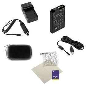 Battery Charger + Standard Battery + USB Cable + Screen Protector + Black Eva Case for Nikon Style Series CoolPix S630
