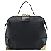 MG Collection Gothic Studded Doctor Style Convertible Top Handle Shoulder Handbag, Black, One Size