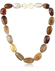 GURHAN "Galapagos" Silver and Gold Rutilated Quartz Necklace
