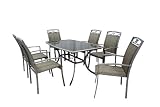 Leisuregrow Gold Coast 6 Seater Rectangular Armchair Garden Furniture Set