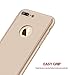 Venollc 360 Degree All-Around Full Body Ultra Thin Fit Case Cover with Tempered Glass Screen Protector Ultra Slim Light Weight Hard Snap on for Apple iPhone 7 Plus 5.5