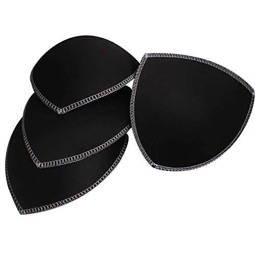 TopBine 2 pairs Women's Bra Inserts for Sport Bra Yoga Bra Bikini Top Soft Bra Pad (black-triangle)