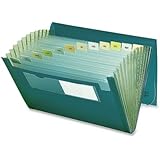 Smead Poly Expanding File, 12 Pockets, Flap and Cord Closure, Letter Size, Green ( 70878)