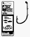 South Bend Sporting Goods J-78-2 Bronze Bait Holder Hooks