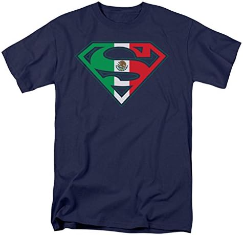 DC COMICS SUPERMAN "MEXICAN SHIELD" LICENSED BLACK COTTON TEE, Large