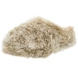 Dearfoams Womens Acrylic Pile Platform Slipper,Beige Frost,L