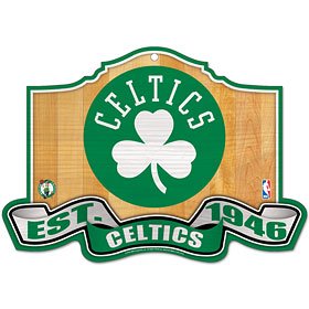 Boston Celtics Wood Sign Graphics Antique Matte Finish Laminate Top Durability