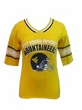 West Virginia Mountaineers Women's Jersey Tee With Sleeve Stripes