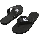 NHL Vancouver Canucks Women's Sequin Strap Flip Flops - Black (7/8)