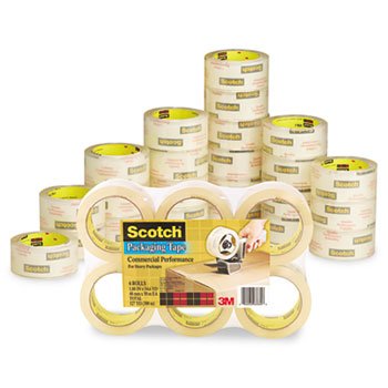 New-Scotch 3750CS48 - Commercial Grade Packaging Tape, 1.88 x 54.6 yds, 3 Core, Clear, 48/Pack - MMM3750CS48
