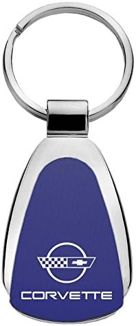 Chevy C4 Corvette Teardrop Shaped Key Chain Blue