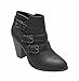 Titan Mall Forever Camila-64 Womens Fashion Chunky Heel Buckled Strap Ankle Booties
