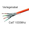 Verlegekabel Cat7 50m Ring - Netzwerk Cat.7 Installationskabel Netzwerkkabel 1000Mhz 10 Gigabit zum Anschluss an Netzwerkdosen und Patchpanels
