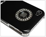 Luxury Unique Best Bling Crystal Rhinestone Aluminum Case Cover For iPhone 4 4S Verizon AT&T Black