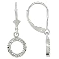 Silver Leverback Earrings - White